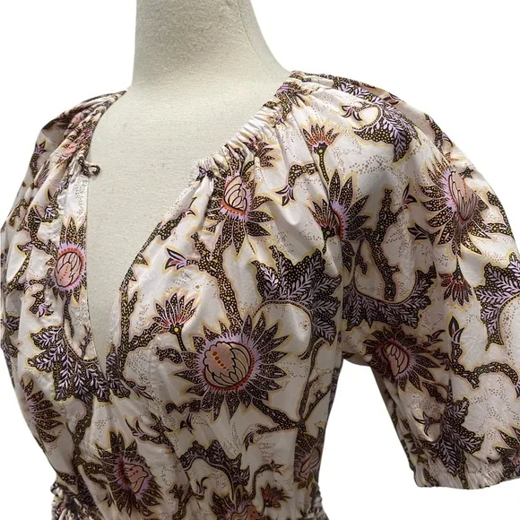 A.L.C. Adelaide Floral Tie Waist Puff Sleeve Mini Dress SZ 10 - Picture 12 of 15